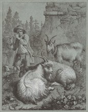 Shepherd Playing a Flute with Goats, 1764.