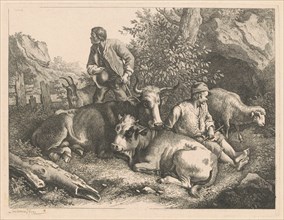 Two Shepherds with a Cow and Calf, after 1776.