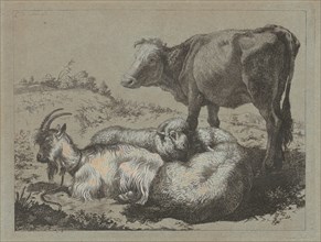Standing Ox, Two Sheep, and a Goat, c. 1762.