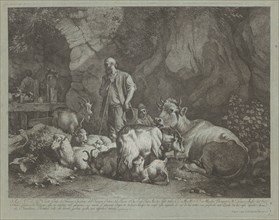 Old, Bald-headed Shepherd, Seated Shepherd Boy and Flock, after 1766.