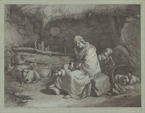 Interior of a Stable with a Seated Spinner and Sleeping Child, 1759/1782.
