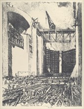 Laying the Floor of Pedro Muguel Lock, 1912.