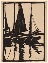 Sailboats in the Harbor, 1905-1910.