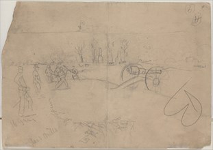 Soldiers and Cannon [verso], 1862.