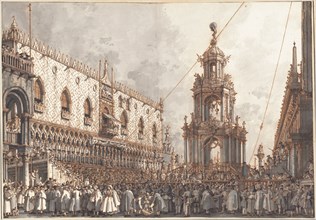 The "Giovedì Grasso" Festival before the Ducal Palace in Venice, 1765/1766.