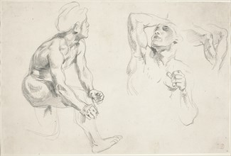 Male Nude Posing for Figures in the "Frise de la Guerre", c. 1835.