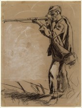 Soldier Taking Aim [recto], 1864.