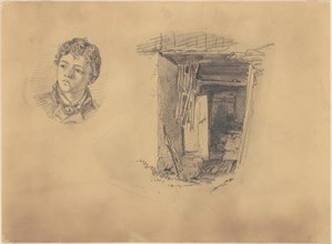 Head of a Boy; and the Entrance to a Shack, 1871.