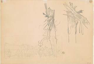 Two Shattered Trees; and Study for "The Road" [verso], 1918.