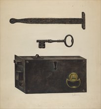 Lock, Key, Hinge, c. 1938.