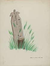 Wooden Grave Marker, c. 1937.