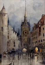 Street Scene in Munich, 1880.