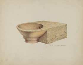 Carved Stone was Basin, c. 1939.