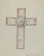 Tin & Wall Paper Cross, c. 1937.
