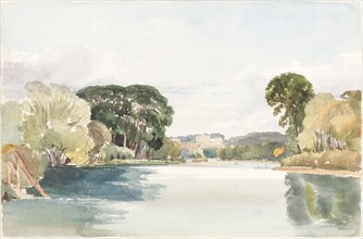 River Scene with Distant Castle.