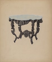 Ebony, Marble-top Table, c. 1938.
