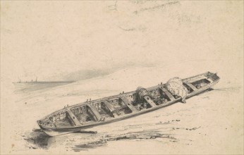 A Beached Longboat, 19th century.
