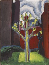 Young Tree in Red Courtyard, 1919.