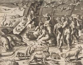 Noah leaving the Ark, 16th century.