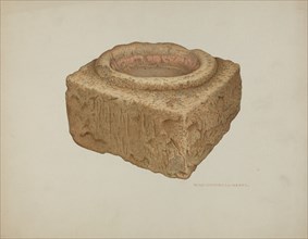 Sandstone Holy Water Font, c. 1940.