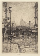 Rainy Day, Broadway, probably 1890.