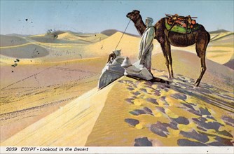 Egypt - Lookout in the Desert, 1930s.