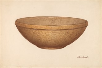 Wooden Salad or Chopping Bowl, c. 1938.