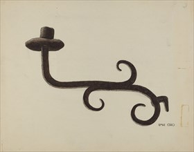 Hand Wrought Iron Candlestick, c. 1938.