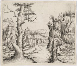 River Landscape with High Cliffs, 1546.