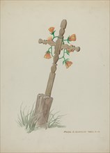 Wooden Cross used as Headstone, c. 1937.