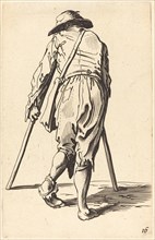 Beggar with Crutches and Hat, Back View.