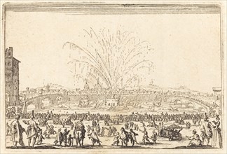 Fireworks on the Arno, Florence, c. 1622.