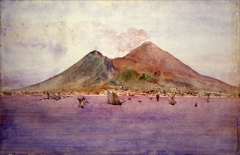 Mt. Vesuvius from the Bay of Naples, 1905.