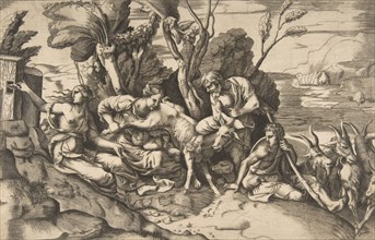 Jupiter suckled by the goat Amalthea, 1531-76.