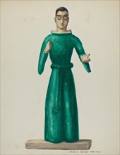 Wooden Santo in Bright Green Dress, 1935/1942.