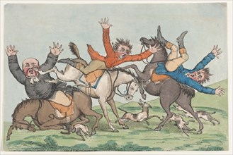 Three Riders Fall from their Mounts, 1780-1820.