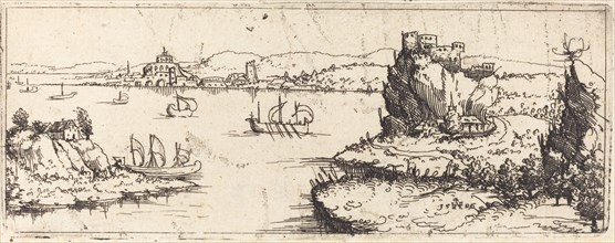 Landscape with Sail Boats [bottom plate], 1546.