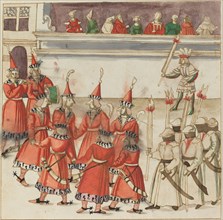 Seven Men in Red Gathered in a Circle, c. 1515.