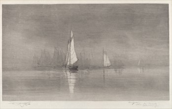 Untitled (Harbor Scene with Sailboats), c. 1900.