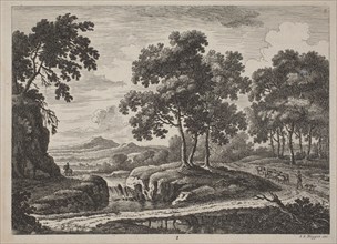 Panoramic River Landscapes with Travelers, 1734.