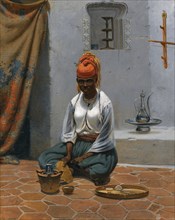 Making Tea In Algiers , 1840s. Private Collection.