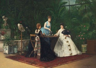 Tea in the conservatory, 1893. Private Collection.