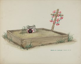 Child's Grave with Hand Made Cross of Wood, c. 1937.