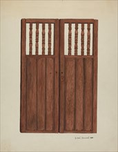 Doors to Baptistry - Mission San Juan Bautista, 1938.