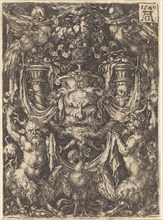 Ornament with Mask, Eagle between Satyrs Below, 1549.