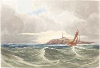 Seascape with Lighthouse. Attributed to James Bulwer.