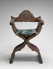 Walnut Savonarola Chair with Letters A.G., c. 1520/1540.