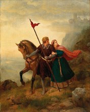 Walther and Hildegund Fleeing , 1841. Private Collection.