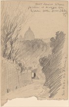 Arco Oscuro--Over the Via Fiaminia, c. 1890. [Dark arch].