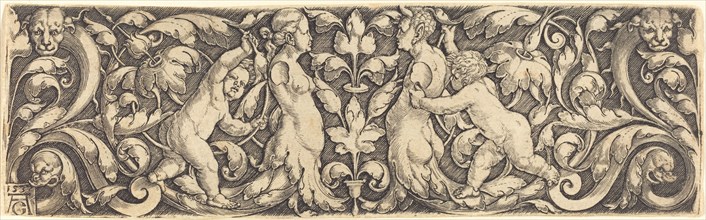 Cross Panel with Vine in Center and Tritons' Couple, 1537.